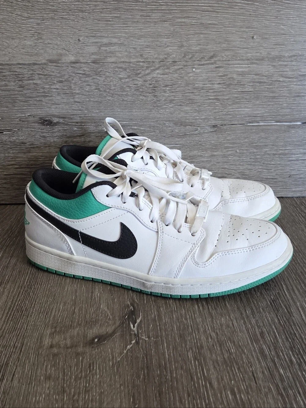 Air Jordan 1 Low Lucky Green White Black 553558-129 Men’s US 8